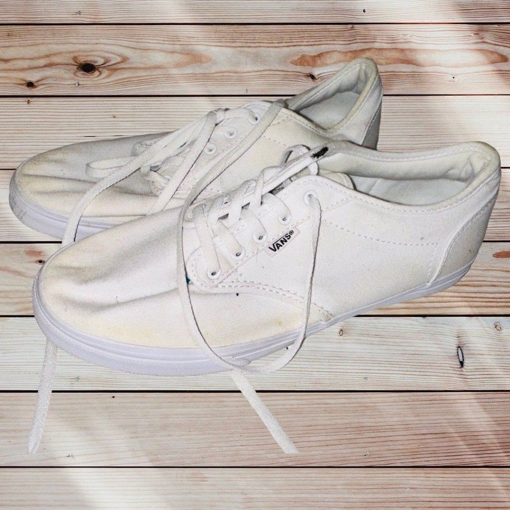 Vans Shoes Womens 8.5 White Canvas Lace Up Casual